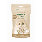Pack de 1 Bolsa - Arena de Tofu para Gatos 6L - Sin Polvo Fácil de Aglomerar y Controla Olores -y Segura para Gatitos