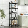 Estante de Almacenamiento Rodante de 5/6 Niveles - Organizador Multicapa de 167.64 cm - Ahorro de Espacio, Estante Ajustable y Multifuncional, Adecuado para Cocina, Baño, Sala de Estar, Oficina y Estudio, Solución de Almacenamiento Perfecta, Estante de Pi