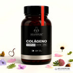Colágeno y Ácido Hialurónico 180 Cápsulas Vegetales – Fórmula Premium con PEPTAN® Marino, Biotina, CoQ10, Vitaminas y Minerales - Calidad Premium Solandpure®