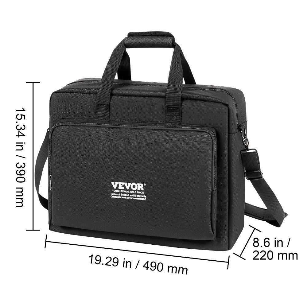 VEVOR Bolsa de Transporte para Mezclador de DJ Acolchada, Tela Oxford 1200D, Bolsa de Equipo para DJ con Bolsillo de Almacenamiento 4.92 ft Correa de Hombro Desmontable 0.39 in Acolchado, Estuche de Almacenamiento 19.29 x 8.66 x 15.34 in para Controlador