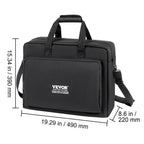 VEVOR Bolsa de Transporte para Mezclador de DJ Acolchada, Tela Oxford 1200D, Bolsa de Equipo para DJ con Bolsillo de Almacenamiento 4.92 ft Correa de Hombro Desmontable 0.39 in Acolchado, Estuche de Almacenamiento 19.29 x 8.66 x 15.34 in para Controlador