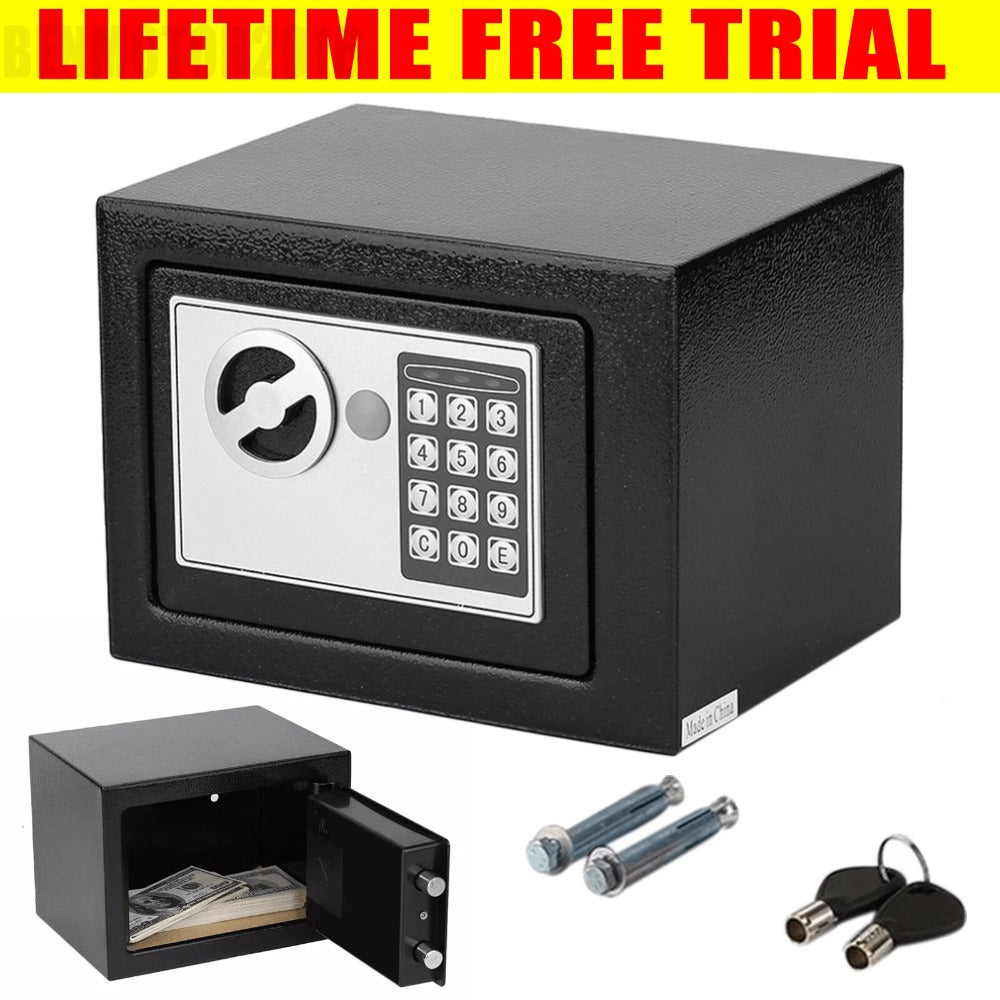 Caja Fuerte Digital Electrónica, Caja Fuerte de Pared, Caja de Dinero, Caja Fuerte Antirrobo con Llave, Caja Fuerte de Pared para Oficina, Hotel, Caja Fuerte Pequeña de Acero Premium para Hotel, Oficina, Negocios