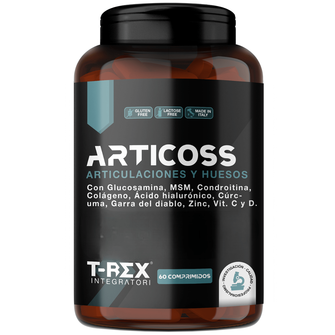 ARTICOSS – Complemento alimenticio con glucosamina, condroitina, MSM, colágeno, ácido hialurónico y vitaminas C y D. 60 comprimidos.