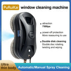 PuRuiKai 11 Almacén Local Robot Limpiador de Ventanas Inteligente, Robot Automático de Limpieza de Vidrios con Control Remoto y Rociado de Agua, Ideal para Hogar, Oficina, Edificios Altos, Regalo de Halloween y Navidad