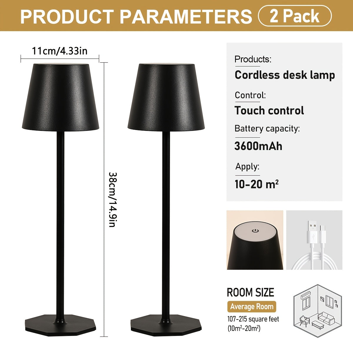 Lámpara de mesa para iluminación de dormitorio y escritorio | diseño funcional