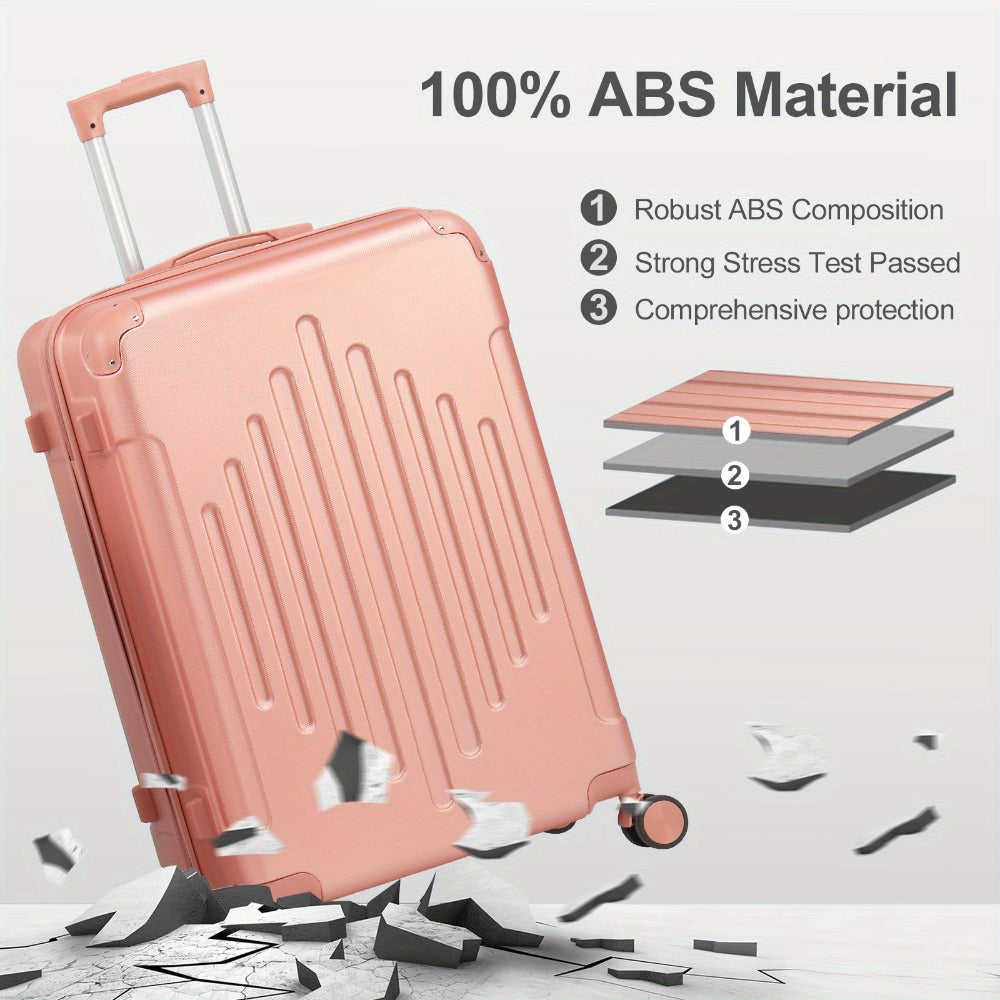Maleta de Cabina ABS Rígida 20/24/28 Pulgadas, Ruedas Giratorias 360°, Candado TSA, Equipaje Ligero para Viajes