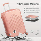 Maleta de Cabina ABS Rígida 20/24/28 Pulgadas, Ruedas Giratorias 360°, Candado TSA, Equipaje Ligero para Viajes