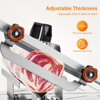 Cortadora de Carne Manual en Acero Inoxidable, Grosor Ajustable, Filo Nítido y Duradera, Fácil de Limpiar, Cortador Multiusos para Reses Bovinas, Ovejas, Verduras e Ingredientes del Hot Pot, Ideal Para Uso Doméstico o Comercial