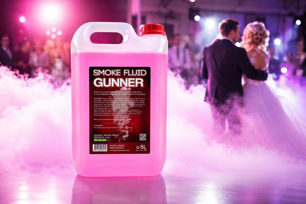 Líquido para Máquina de Humo 5L con Aroma a Fresa - Gunner Smoke | Alta Densidad | Efecto Profesional para Eventos y Fiestas
