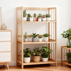 Estantería de Bambú de Gran Capacidad, Duradera, Fácil de Limpiar, Solución de Almacenamiento Multifuncional, Ideal para Hogar, Cocina, Dormitorio y Sala de Estar, Ahorra Espacio, Fácil Acceso, Estantería Práctica, Estantería de Pie