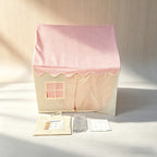 Tienda de campaña estilo casa a cuadros rosa y blanco - Casa de juegos extra grande para interiores y exteriores para niños | Se pliega para un fácil almacenamiento | Casa a cuadros rosa grande | Regalo perfecto para vacaciones y cumpleaños para niños y n