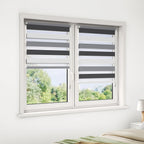 1 unidad, persiana de doble rodillo, cortina de doble capa sin perforaciones, bloqueo de luz, a prueba de sol y aislante térmico, luz ajustable, adecuada para dormitorio, sala de estar, cocina, baño, oficina, estudio, balcón, decoración del hogar