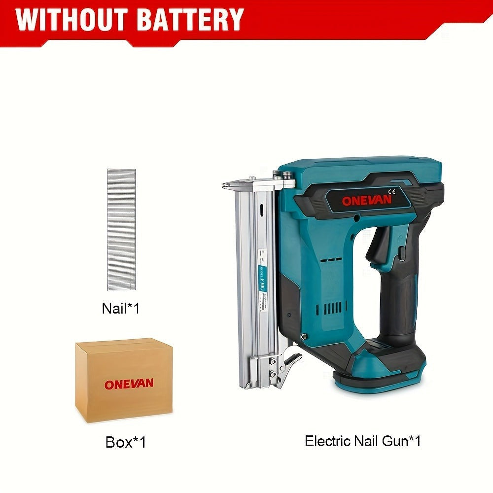 Pistola de Clavos Eléctrica sin Escobillas, Juego de Herramientas de Carpintería Automática, Compatible con Baterías ONEVAN, Ideal para Decoración del Hogar y Herramientas Eléctricas de Carpintería Industrial