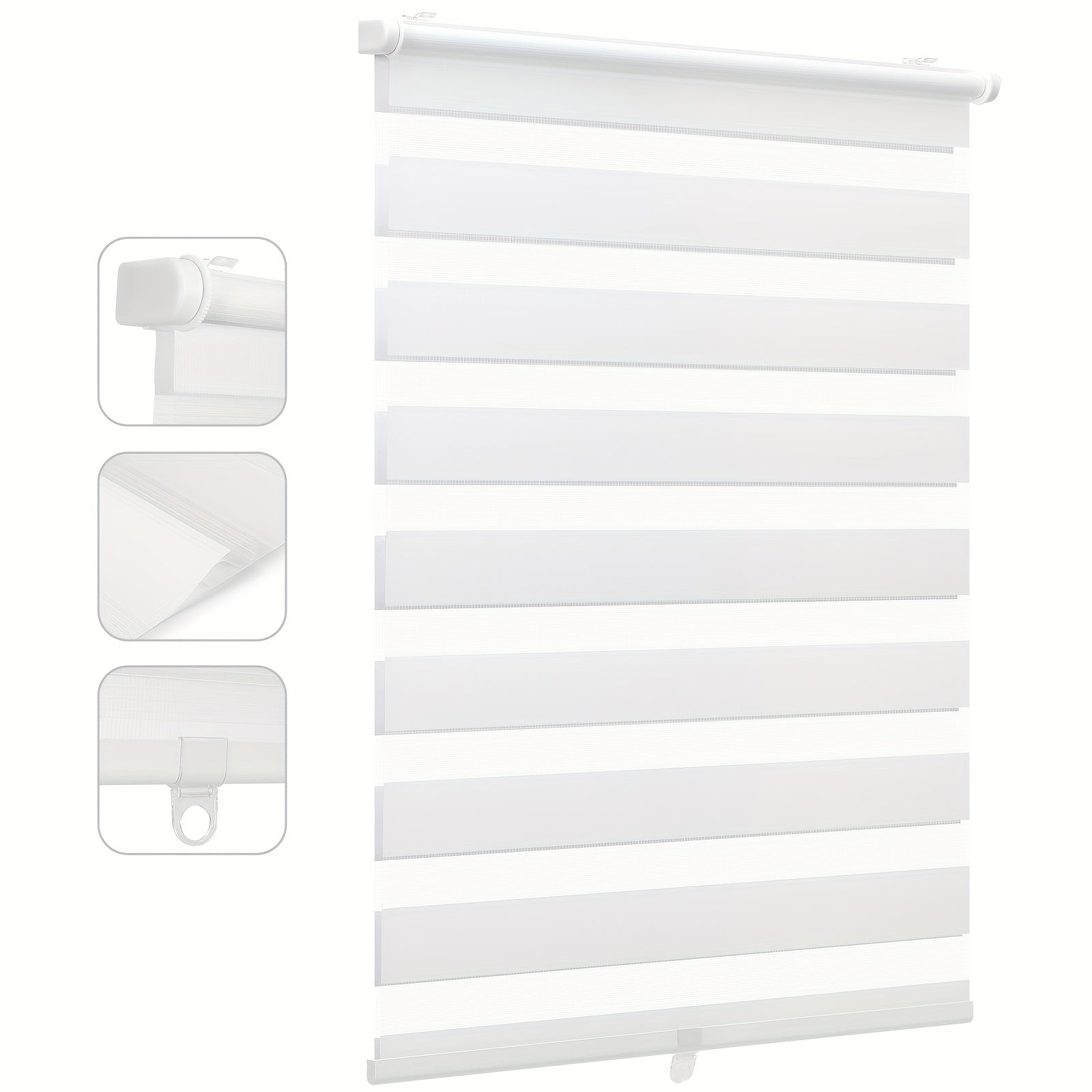 Sekey Abrazadera para persiana de doble rodillo, fijación sin taladrar, persiana de doble rodillo, persiana de rodillo, persiana de rodillo plegable, 40X130Cm