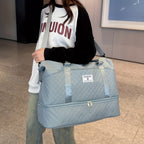 Juego de Bolsos para Mujer: Combinación de Bolso de Viaje y de Gimnasio de Gran Capacidad, Bolso con Estampado de Letras, Regalo de San Valentín, Bolso de Equipaje Multifuncional, Bolso de Mano Cosido para Viajes de Corta y Larga Distancia, Compartimento