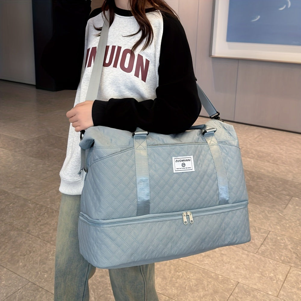 Juego de Bolsos para Mujer: Combinación de Bolso de Viaje y de Gimnasio de Gran Capacidad, Bolso con Estampado de Letras, Regalo de San Valentín, Bolso de Equipaje Multifuncional, Bolso de Mano Cosido para Viajes de Corta y Larga Distancia, Compartimento