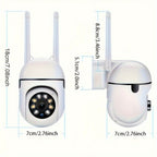Viernes 2 piezas Cámara de seguridad WiFi Ease Life APP 1080P HD, visión nocturna a color, audio bidireccional, /inclinación/zoom 360, seguimiento y detección de movimiento para seguridad del hogar, foco y sirena, con cable