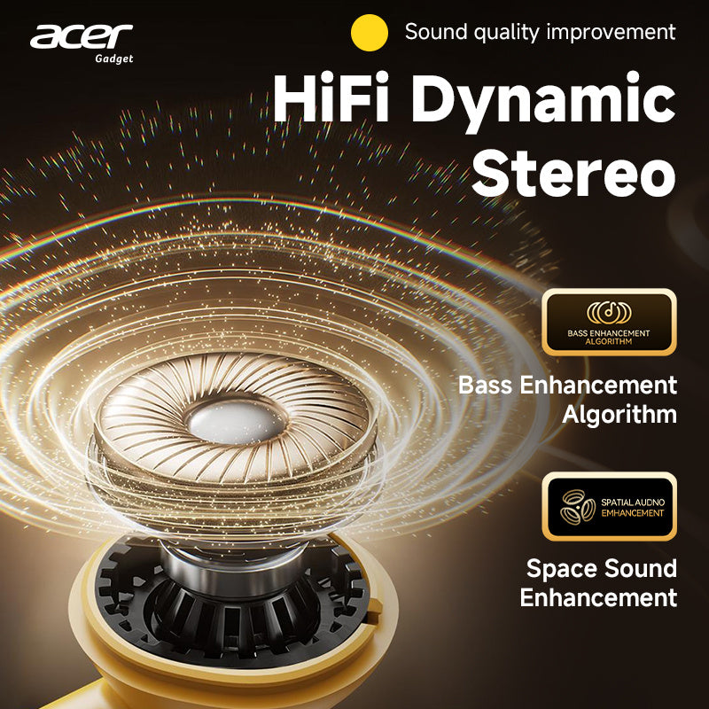 Auriculares Bluetooth | Acer Ohr Auriculares inalámbricos de 13.92 metros Anc Call con reducción de ruido, graves potentes, sonido estéreo