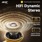 Auriculares Bluetooth | Acer Ohr Auriculares inalámbricos de 13.92 metros Anc Call con reducción de ruido, graves potentes, sonido estéreo