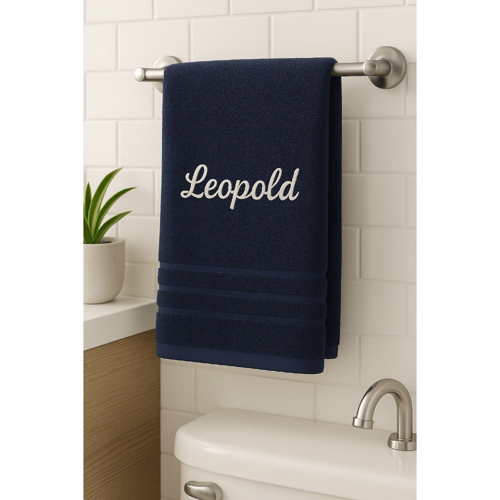 Toalla de baño personalizada con nombre, hermosamente bordado, toalla personalizada con nombre, toalla de baño