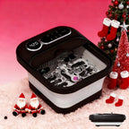 Baño de pies plegable automático con calefacción, con calentador y controlador de temperatura, con seis rodillos de masaje, kit de pedicura para pies, función de burbujas, la mejor opción de regalo para familiares y amigos en las fiestas