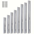 6 piezas de acero inoxidable con montaje lateral, riel deslizante para cajones con cierre suave y extensión completa con rodamiento de bolas, con carga potente, bloqueo conveniente, silencioso y suave, fácil de obtener almacenamiento en el armario, establ