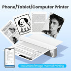 Impresora portátil sin tinta A10a, impresoras portátiles inalámbricas, impresora térmica para teléfono y portátil, impresora móvil para oficina, hogar y escuela, compatible con papel térmico de 21.59 cm x 27.94 cm y A4