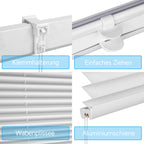 Estor enrollable | Persianas opacas plisadas con cordón Sekey para cubrir ventanas - Instalación sin taladro, estores enrollables de bloqueo con