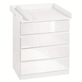 1 unidad de cajones de almacenamiento con 4 cajones grandes, puede usarse como organizador, cómoda, mueble para el hogar, con estantes extraíbles, puede ser mesa de noche, dormitorio, sala de estar, baño, blanco, 110x80x75 cm, decoración de Pascua, Regalo