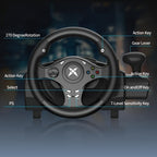 Volante de juego de carreras NBCP con pedales, volante de 270° con retroalimentación de fuerza, para PC, PS4/PS3, Android, simulador de carreras Real Racing