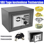 Caja Fuerte Electrónica Digital de Seguridad con Cerradura de Contraseña y Llave, Caja de Depósito de Dinero en Efectivo, Acero Resistente con 2 Llaves para Oficina, Hogar, Hotel, Montaje en Pared o Suelo