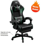 Silla de gaming ergonómica con inclinación ajustable y reposapiés, silla de oficina con reposacabezas y soporte lumbar, hecha de material duradero, ideal para trabajo y ocio