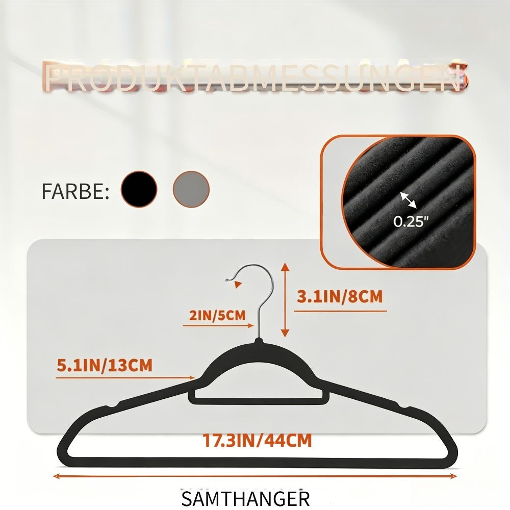 100 Perchas de Terciopelo, Perchas de Fieltro Delgadas y de Alta Calidad, Ganchos Giratorios de 360°, una Solución de Almacenamiento Elegante y Duradera para la Organización del Armario, Abrigos, Suéteres, Trajes, Perchas para Accesorios y Adiciones de Mo