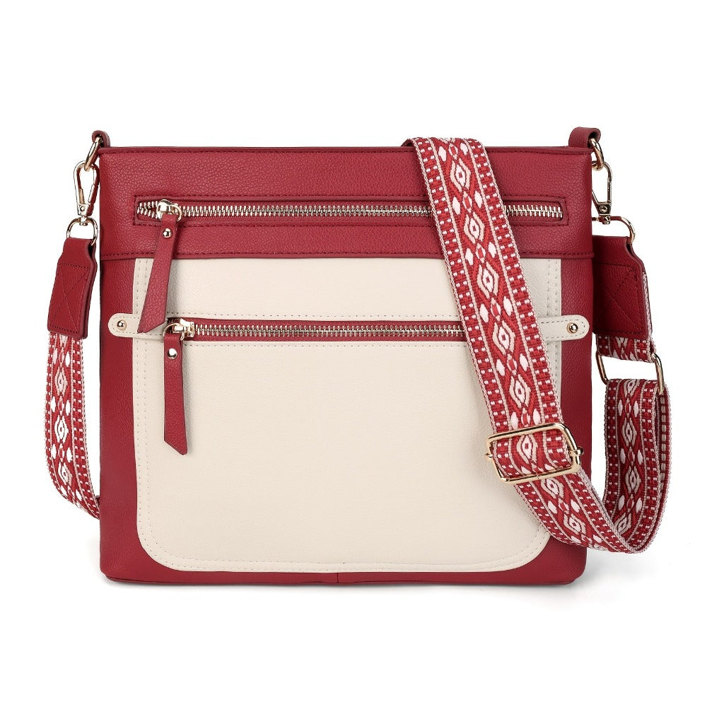 Bolso de Mujer de Patchwork a la Moda con Combinación de Colores, Gran Capacidad y Múltiples Bolsillos, Bandolera Estilosa y Versátil, de Alta Calidad para el Uso Diario, Bolso Cruzado, Cartera, Funda para Teléfono