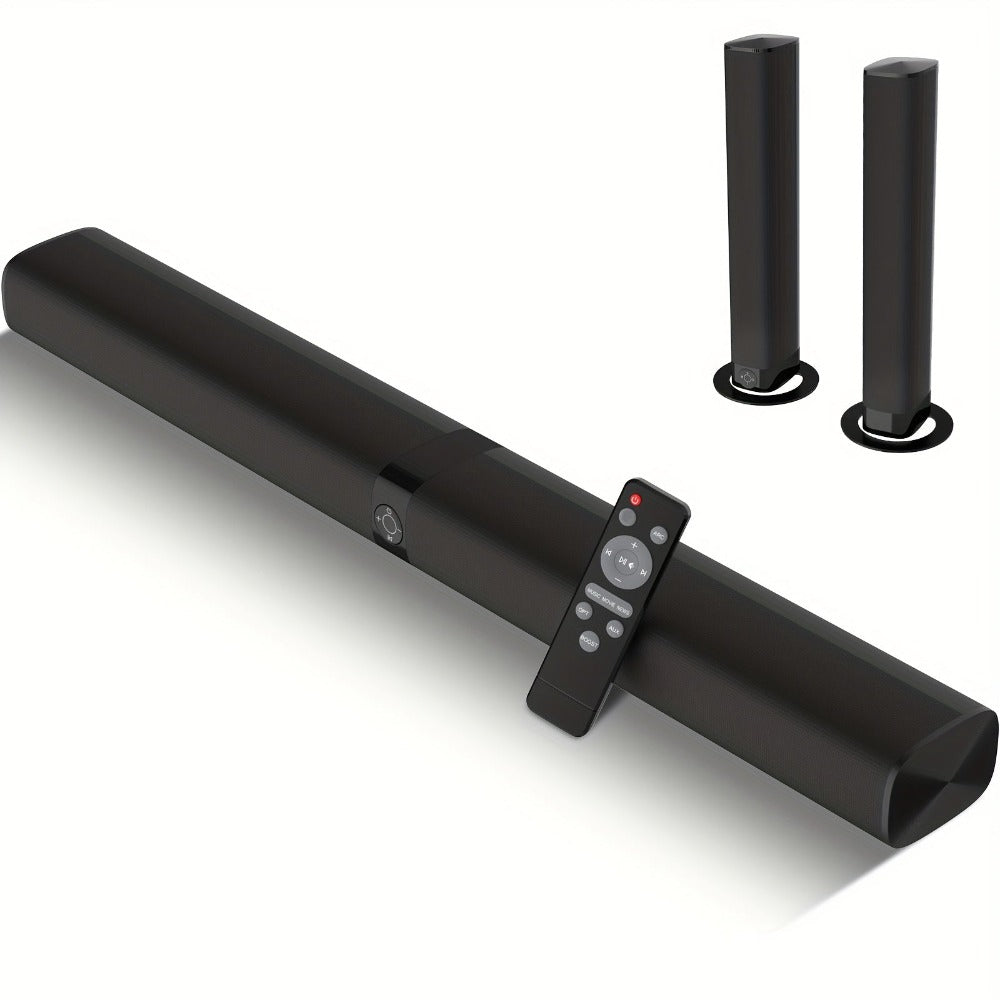 Barras de sonido de 81.28 cm para TV, barra de sonido para Smart TV, altavoz sin varillas, barra de sonido con cable e inalámbrica, barras de sonido separables 2 en 1 con conexión ARC/óptica/AUX, con control remoto por infrarrojos