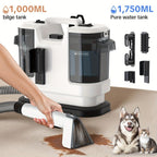 Máquina de limpieza de manchas portátil multiusos para alfombras y tapicería, potente máquina de limpieza de manchas con succión de 22500Pa, máquina de limpieza de telas con diseño de tanque de agua dual, removedor de manchas no químico para alfombras, ma