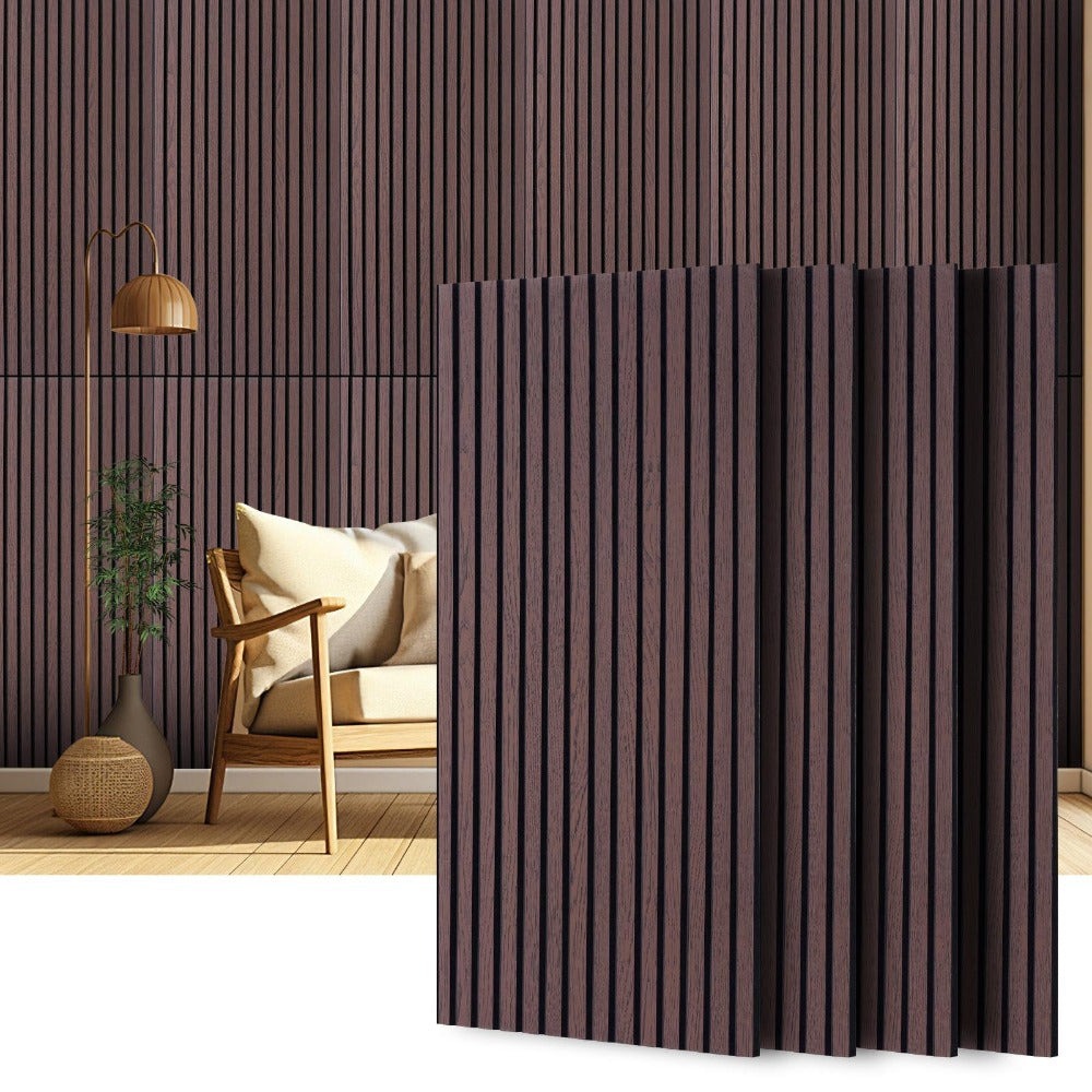 4 piezas de paneles autoadhesivos fonoabsorbentes, paneles insonorizantes autoadhesivos, hechos de fibra de poliéster de alta densidad con acabado de veta de madera realista, adecuados para oficinas, estudios de grabación y locales de karaoke