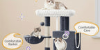 Torre para Gatos Pequeña, 98Cm de Alto, Espaciosa y Robusta, con un Perch Grande Suave, Juguetes de Felpa, Escondites, Postes para Rascar, Alfombrilla para Rascar Gatos, Disponible en Gris Claro/Gris Oscuro/Beige