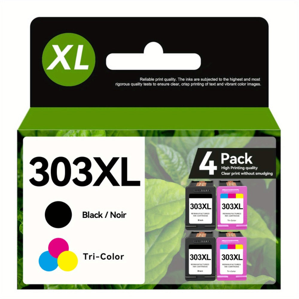Cartuchos de tinta 303XL para HP 303Xl de alto rendimiento, compatibles con HP 7220e 7224e 7920e 7924e Envy Photo 6220 6230 6232 6234 7130 7234 7830 Tango X, Negro y Tricolor, Multipack