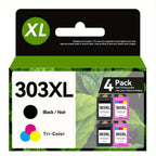 Cartuchos de tinta 303XL para HP 303Xl de alto rendimiento, compatibles con HP 7220e 7224e 7920e 7924e Envy Photo 6220 6230 6232 6234 7130 7234 7830 Tango X, Negro y Tricolor, Multipack