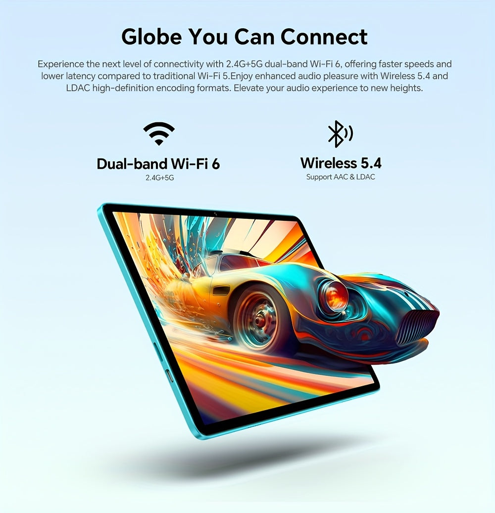 Tabletas Android | Teclast P33 Tablet de 10.1 pulgadas IPS, 9GB (3+6GB Virtual) RAM, 64GB ROM, Android 15, WiFi6, Batería de 6000mAh, Carga