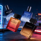 Un set de fragancias de cuatro piezas, que incluye perfume y colonia para hombre, para realzar el encanto y proporcionar un aroma duradero. Adecuado para uso personal o como regalo de vacaciones, totalizando