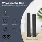 Barras de sonido de 81.28 cm para TV, barra de sonido para Smart TV, altavoz sin varillas, barra de sonido con cable e inalámbrica, barras de sonido separables 2 en 1 con conexión ARC/óptica/AUX, con control remoto por infrarrojos