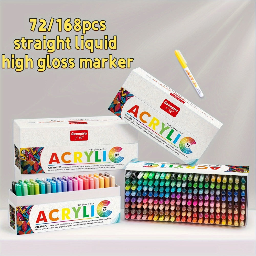 GUANGNA Juego de Bolígrafos de Gel, Punta de 1 mm, Marcadores de Arte de Nueva Generación 72 piezas/Set o 168 piezas/Set, Alta Capacidad, Caja de Regalo con Diseño Elegante, Bolígrafos de Patrón Colorido de Punta Media 1.0 mm para Escritura y Diarios