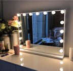 Espejo de Maquillaje con Iluminación LED: Tocador con 12 Bombillas, 3 Modos de Luz, Control Táctil, Espejo de Maquillaje con Aumento y Luz para Maquillaje (ESP001)