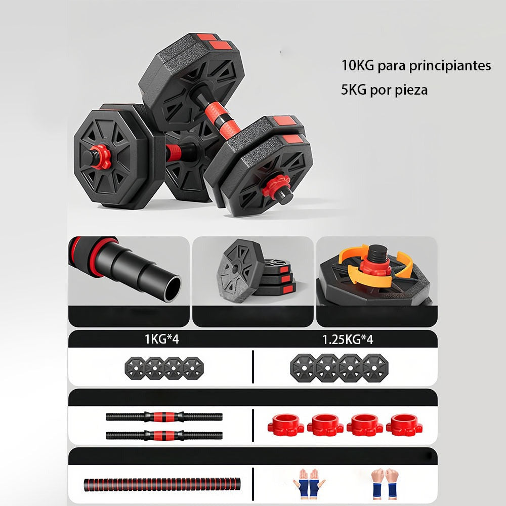 Juego de mancuernas ajustables,Forma Octogonal, pesas ajustables y agarre cómodo, equipo de entrenamiento para entrenamientos versátiles en casa y gimnasio, unisex