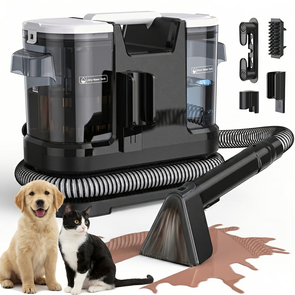 Lubluelu 600W Potente Aspiradora de Limpieza de Puntos | Súper Succión de 20Kpa, Mayor Capacidad de Limpieza, Radio de Trabajo de 6.7M, Diseño de Tanque de Agua Dual (1L + 1.75L), Limpieza de 3 Acciones, Removedor de Manchas No Químico Para Alfombras, Mas