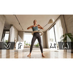 Aro de fitness inteligente adelgazante con masajeador con peso en color beige. Dispositivo de ejercicio abdominal y de cintura ajustable con carga de gravedad. Cinturón de entrenamiento modular Smart PRO+ con contador de RPM. 24 segmentos que permiten un