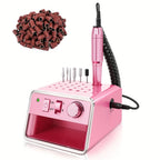 Máquina de Uñas Portátil para el Hogar, Host Alimentado por USB hasta 20,000 RPM + 6 Tipos de Brocas + Juego de 106 Anillos de Hilo, Diseño Ligero Más Conveniente para Llevar, ¡Abre el Salón de Uñas en Cualquier Momento, en Cualquier Lugar!