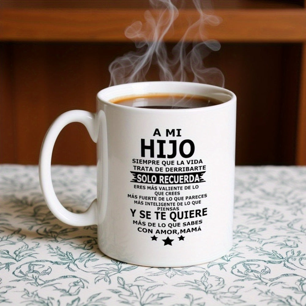 1 taza de cerámica de 11 oz de alta calidad con un diseño único que presenta mensajes inspiradores para madres. Perfecta para cualquier temporada, apta para lavavajillas, ideal para todo tipo de bebidas y es una excelente opción de regalo